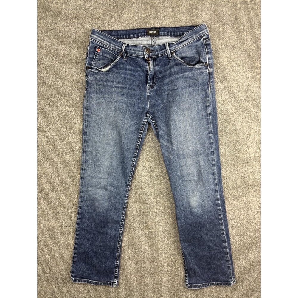 Hudson Jeans Womens 30 Blue Bailee Midrise Crop Baby‎ Boot Stretch Denim Bootcut